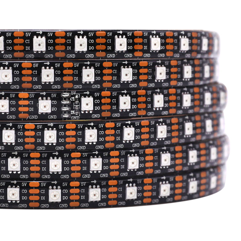 DC5V APA107/HD107S 60LEDs/m Individually Addressable Dream Color RGB LED Strip - The Fastest IC with High Bright LED Chips - 16.4Ft/Roll DC5V APA107/HD107S 60LEDs/m Individually Addressable Dream Color RGB LED Strip - The Fastest IC with High Bright LED Chips - 16.4Ft/Roll